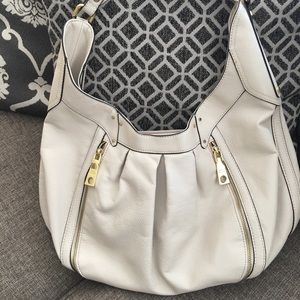 Cream Vegan leather Dana Buchman hobo bag